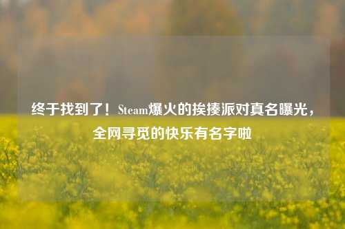 终于找到了！Steam爆火的挨揍派对真名曝光，全网寻觅的快乐有名字啦