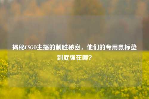 揭秘CSGO主播的制胜秘密，他们的专用鼠标垫到底强在哪？