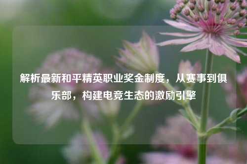 解析最新和平精英职业奖金制度，从赛事到俱乐部，构建电竞生态的激励引擎