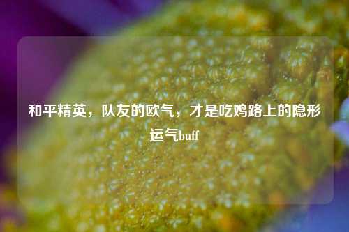 和平精英，队友的欧气，才是吃鸡路上的隐形运气buff