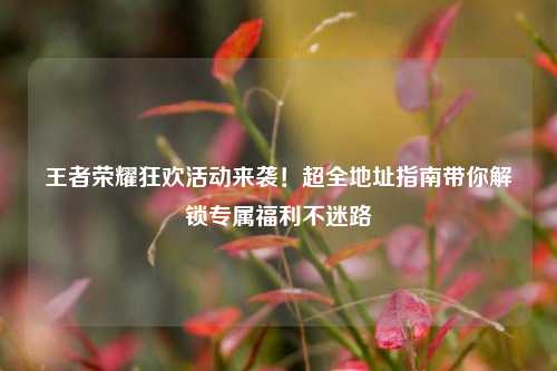 王者荣耀狂欢活动来袭！超全地址指南带你解锁专属福利不迷路