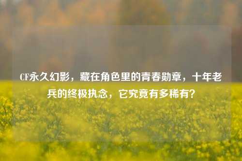 CF永久幻影，藏在角色里的青春勋章，十年老兵的终极执念，它究竟有多稀有？