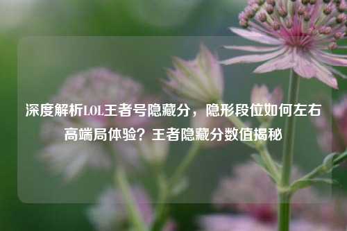 深度解析LOL王者号隐藏分，隐形段位如何左右高端局体验？王者隐藏分数值揭秘