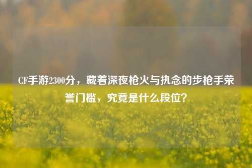 CF手游2300分,藏着深夜枪火与执念的步枪手荣誉门槛,究竟是什么段位?