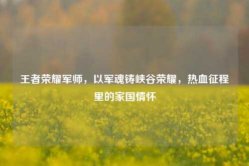 王者荣耀军师,以军魂铸峡谷荣耀,热血征程里的家国情怀