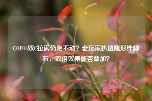 COD16双C拉满仍跑不动？老玩家扒透隐形绊脚石，双倍效果能否叠加？