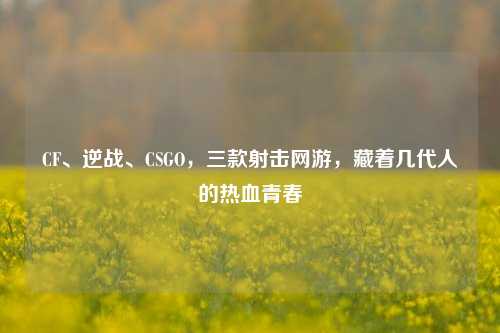 CF、逆战、CSGO，三款射击网游，藏着几代人的热血青春
