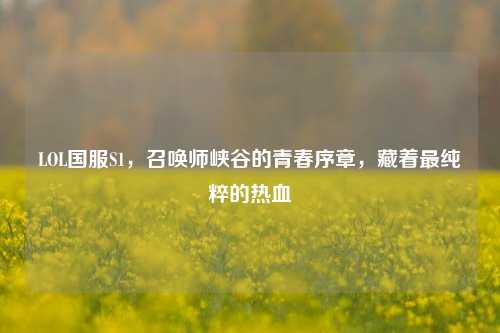 LOL国服S1，召唤师峡谷的青春序章，藏着最纯粹的热血