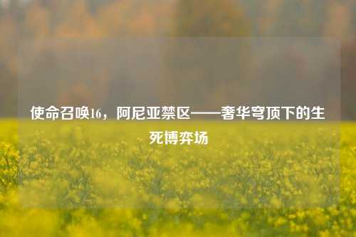 使命召唤16,阿尼亚禁区——奢华穹顶下的生死博弈场