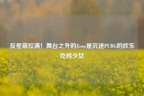 反差萌拉满!舞台之外的Jisoo是沉迷PUBG的欢乐吃鸡少女