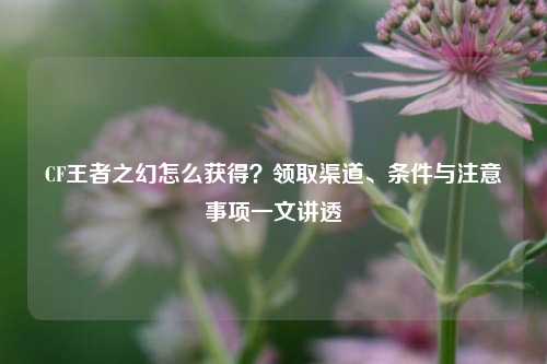 CF王者之幻怎么获得？领取渠道、条件与注意事项一文讲透