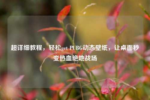 超详细教程，轻松get PUBG动态壁纸，让桌面秒变热血绝地战场