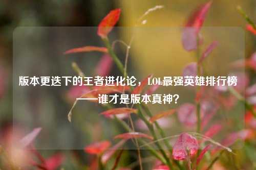 版本更迭下的王者进化论，LOL最强英雄排行榜——谁才是版本真神？