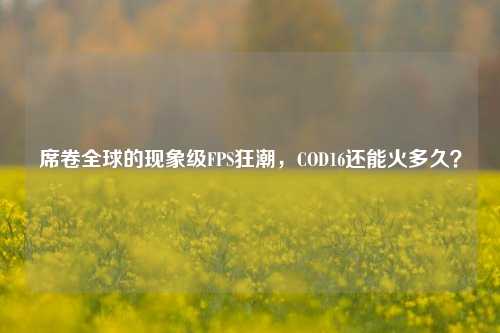 席卷全球的现象级FPS狂潮，COD16还能火多久？