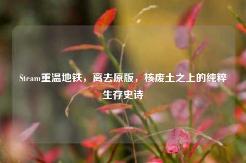 Steam重温地铁，离去原版，核废土之上的纯粹生存史诗