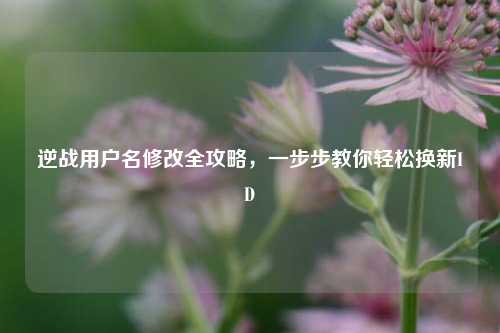 逆战用户名修改全攻略，一步步教你轻松换新ID