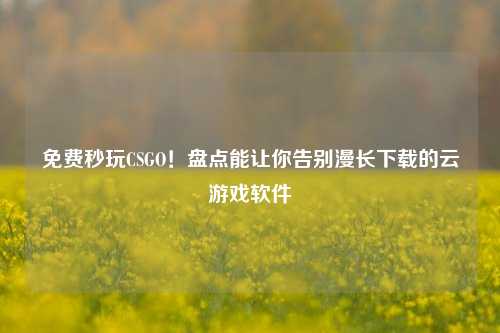 免费秒玩CSGO！盘点能让你告别漫长下载的云游戏软件