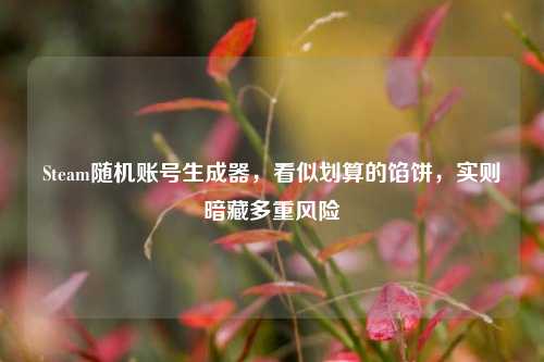Steam随机账号生成器，看似划算的馅饼，实则暗藏多重风险