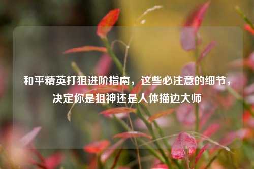 和平精英打狙进阶指南，这些必注意的细节，决定你是狙神还是人体描边大师