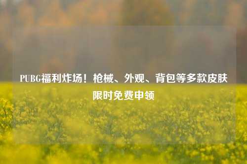 PUBG福利炸场！枪械、外观、背包等多款皮肤限时免费申领