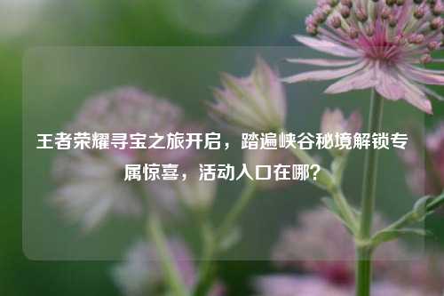 王者荣耀寻宝之旅开启，踏遍峡谷秘境解锁专属惊喜，活动入口在哪？