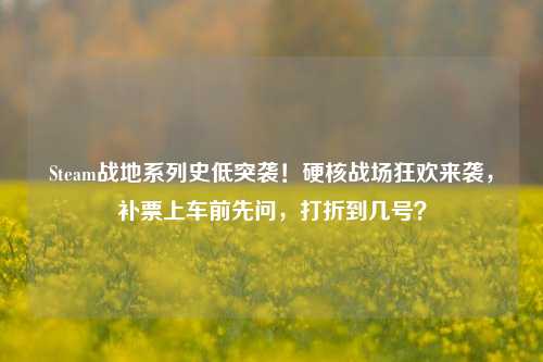 Steam战地系列史低突袭！硬核战场狂欢来袭，补票上车前先问，打折到几号？