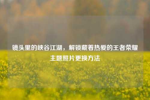 镜头里的峡谷江湖，解锁藏着热爱的王者荣耀主题照片更换方法