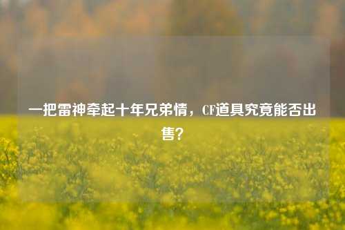 一把雷神牵起十年兄弟情,CF道具究竟能否出售?