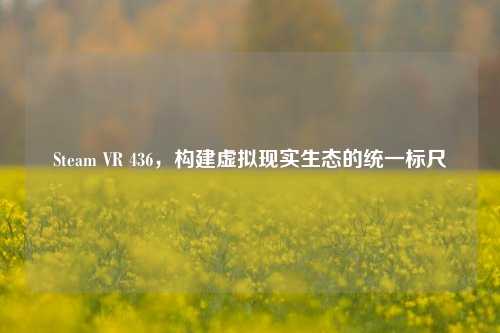 Steam VR 436，构建虚拟现实生态的统一标尺