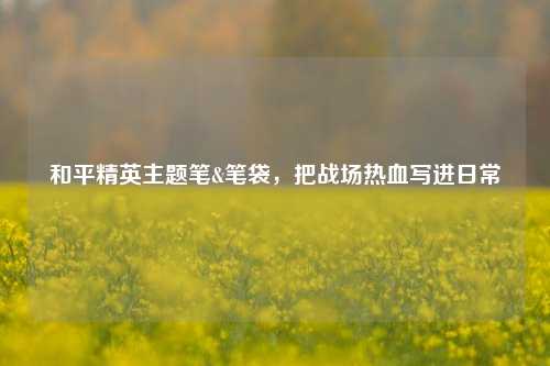 和平精英主题笔&笔袋,把战场热血写进日常