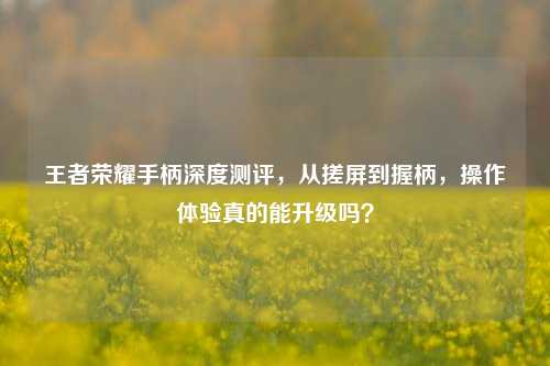 王者荣耀手柄深度测评,从搓屏到握柄,操作体验真的能升级吗?