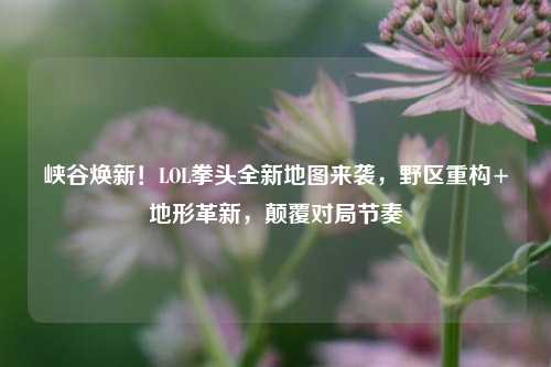 峡谷焕新!LOL拳头全新地图来袭,野区重构+地形革新,颠覆对局节奏