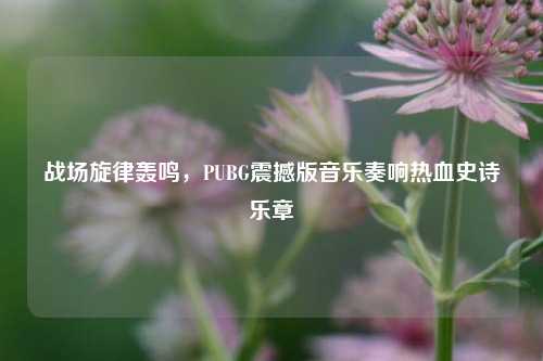 战场旋律轰鸣，PUBG震撼版音乐奏响热血史诗乐章