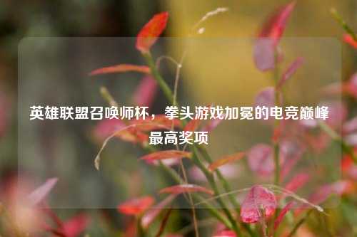 英雄联盟召唤师杯，拳头游戏加冕的电竞巅峰最高奖项