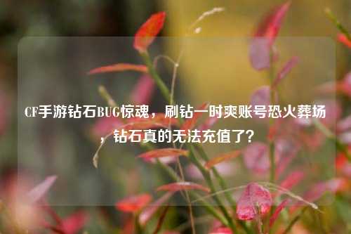 CF手游钻石BUG惊魂，刷钻一时爽账号恐火葬场，钻石真的无法充值了？