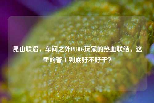 昆山联滔,车间之外PUBG玩家的热血联结,这里的普工到底好不好干?