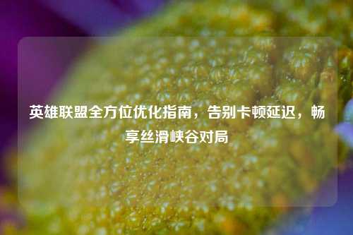 英雄联盟全方位优化指南,告别卡顿延迟,畅享丝滑峡谷对局