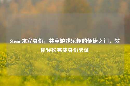 Steam来宾身份，共享游戏乐趣的便捷之门，教你轻松完成身份验证