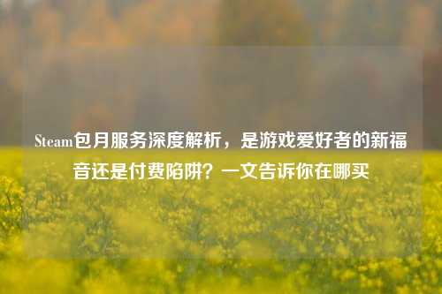 Steam包月服务深度解析，是游戏爱好者的新福音还是付费陷阱？一文告诉你在哪买