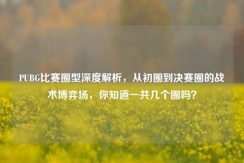PUBG比赛圈型深度解析，从初圈到决赛圈的战术博弈场，你知道一共几个圈吗？
