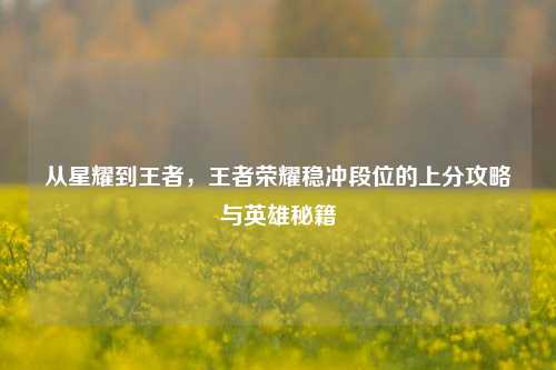 从星耀到王者，王者荣耀稳冲段位的上分攻略与英雄秘籍