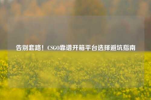 告别套路！CSGO靠谱开箱平台选择避坑指南