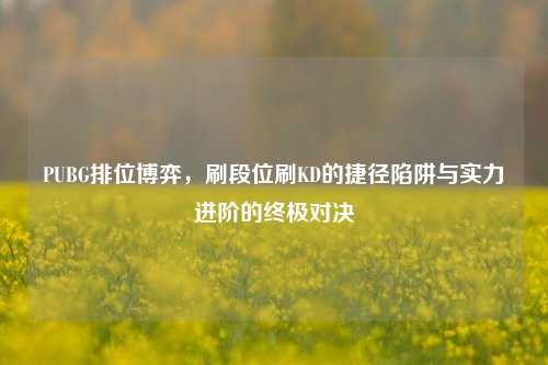 PUBG排位博弈，刷段位刷KD的捷径陷阱与实力进阶的终极对决