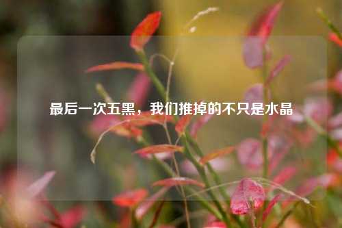 最后一次五黑，我们推掉的不只是水晶