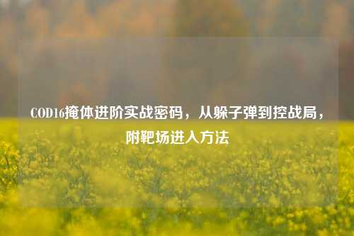 COD16掩体进阶实战密码，从躲子弹到控战局，附靶场进入方法