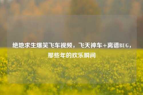 绝地求生爆笑飞车视频,飞天神车+离谱BUG,那些年的欢乐瞬间