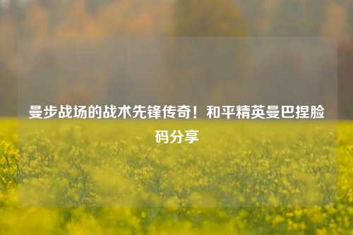 曼步战场的战术先锋传奇!和平精英曼巴捏脸码分享