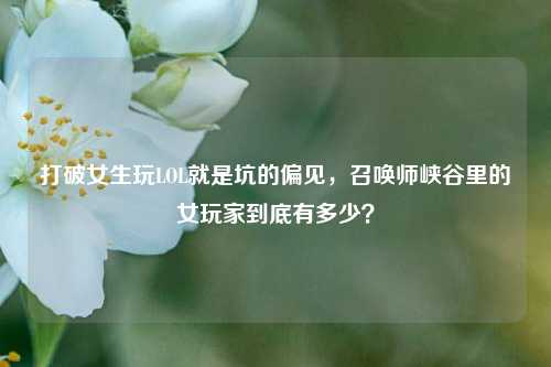 打破女生玩LOL就是坑的偏见，召唤师峡谷里的女玩家到底有多少？