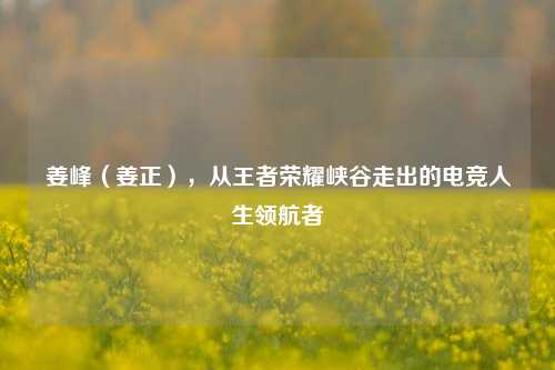 姜峰(姜正),从王者荣耀峡谷走出的电竞人生领航者