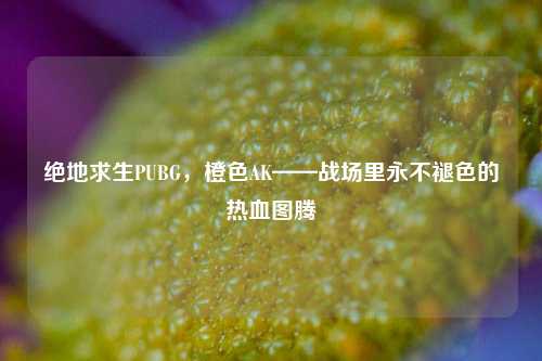 绝地求生PUBG,橙色AK——战场里永不褪色的热血图腾